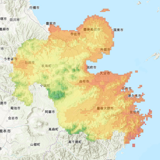 温暖化対策が進んだ場合（今世紀末予測）